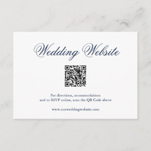 Traditionelle Hochzeit des Navy-Blue-Formal-QR-Cod Begleitkarte