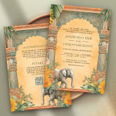 Traditionelle Hochzeit des QR-Kodex Südindiens Einladung