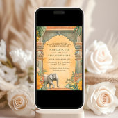 Traditionelle Hochzeit des QR-Kodex Südindiens Einladung