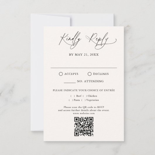 Traditionelle Hochzeit digitaler QR-UAWG RSVP Karte (Vorderseite)
