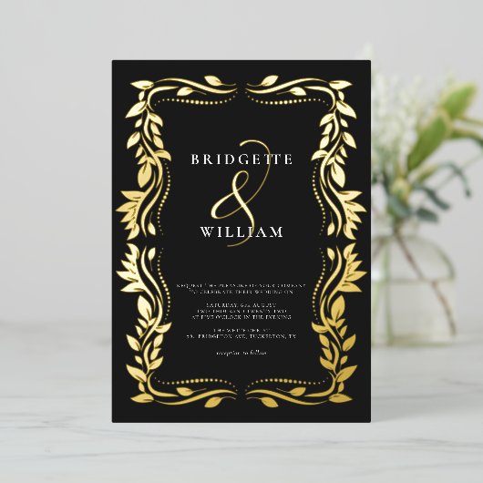 Traditionelle Hochzeit im Grünen Klassisches Schwa Folieneinladung (Stehend vorne)