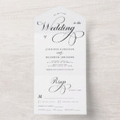 Traditionelle Hochzeit in Schwarz/Weiß All In One Einladung (Innen Boden)