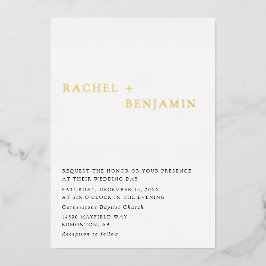 Traditionelle Hochzeit Minimalistischer Goldschmie Folieneinladung