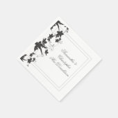 Traditionelle Hochzeit mit Blumen in Schwarz und W Serviette (Ecke)