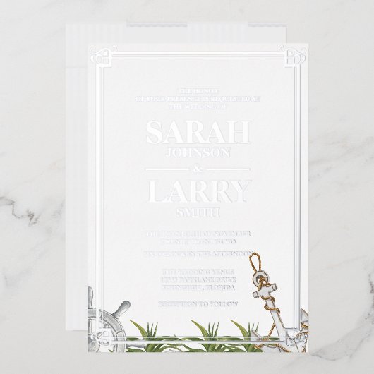 Traditionelle Hochzeit mit dem Thema Strand und el Folieneinladung (Briefumschlag)