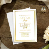 Traditionelle Hochzeit mit edlem Gold Folieneinladung