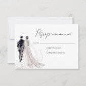 Traditionelle Hochzeit mit elegantem Skript RSVP Karte (Vorderseite)