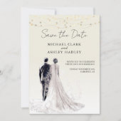 Traditionelle Hochzeit mit elegantem Skript Save The Date (Vorderseite)