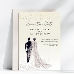 Traditionelle Hochzeit mit elegantem Skript Save The Date