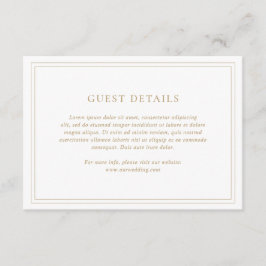 Traditionelle Hochzeit mit Gold Begleitkarte