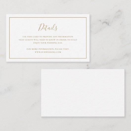 Traditionelle Hochzeit mit Gold Begleitkarte (Vorne/Hinten)