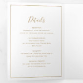 Traditionelle Hochzeit mit Gold Dreifach Gefaltete Einladung (Innen Erste Seite)