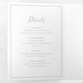 Traditionelle Hochzeit mit Grün Dreifach Gefaltete Einladung (Innen Erste Seite)