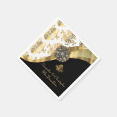 Traditionelle Hochzeit mit weißem, schwarzem und g Serviette (Ecke)