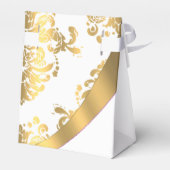 Traditionelle Hochzeit mit weißem und goldenem Dam Geschenkschachtel (Rückseite)