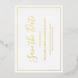 Traditionelle Hochzeit Save the Date Folieneinladung