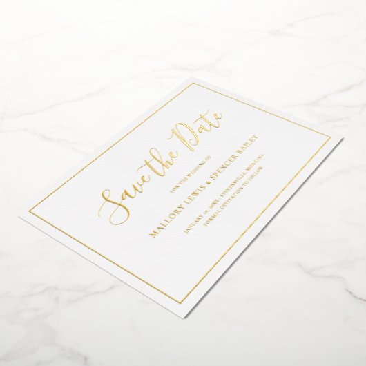 Traditionelle Hochzeit Save the Date Folieneinladung (Gedreht)