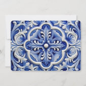 Traditionelle Hochzeit von Azulejo "Save the Date" Einladung (Rückseite)