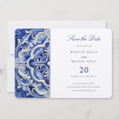 Traditionelle Hochzeit von Azulejo "Save the Date" Einladung (Vorderseite)