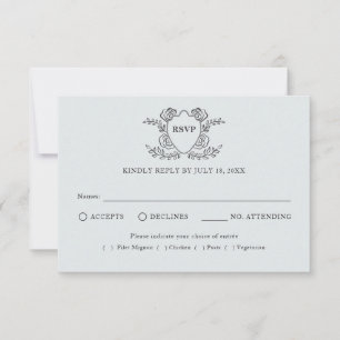 Traditionelle Hochzeits-RSVP im Vintage-Crest-Schr RSVP Karte