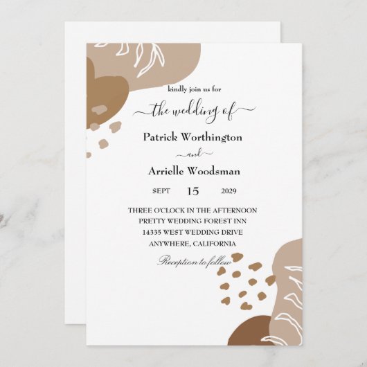 traditionelle Hochzeitseinladung Einladung (Vorne/Hinten)