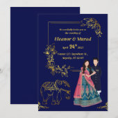 Traditionelle Hochzeitskarte Einladung (Vorne/Hinten)