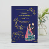 Traditionelle Hochzeitskarte Einladung (Stehend Vorderseite)