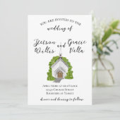 Traditionelle Hochzeitskirche Einladung (Stehend Vorderseite)