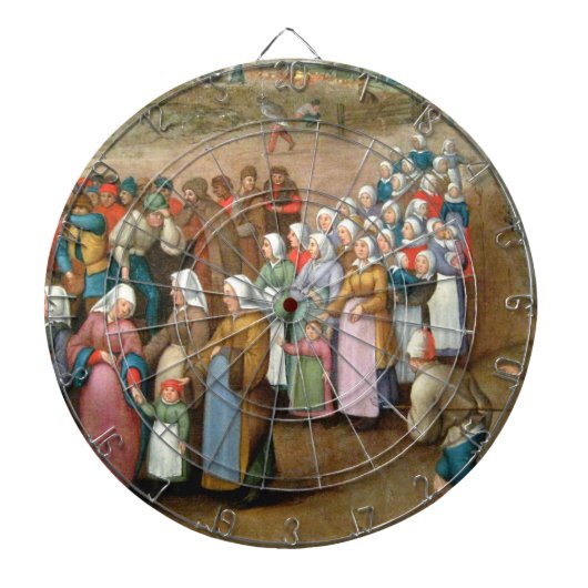 Traditionelle Hochzeitsprozession (Vintage Kunst) Dartscheibe (vorne)