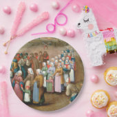 Traditionelle Hochzeitsprozession (Vintage Kunst) Pappteller (Party)