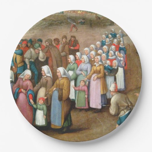 Traditionelle Hochzeitsprozession (Vintage Kunst) Pappteller (Vorderseite)