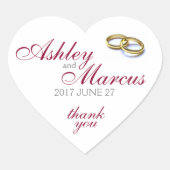 Traditionelle Hochzeitsrings Herz-Aufkleber (Vorderseite)