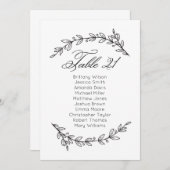 Traditionelle Hochzeitssitzkarte. Tabelle Plan 21 Einladung (Vorne/Hinten)