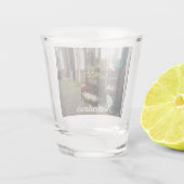 Traditionelle holländische Holzschuhe auf der Stra Schnapsglas (Rückseite)