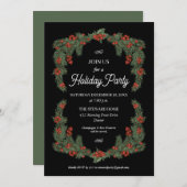 Traditionelle Holly Garland Green Red Holiday Part Einladung (Vorne/Hinten)