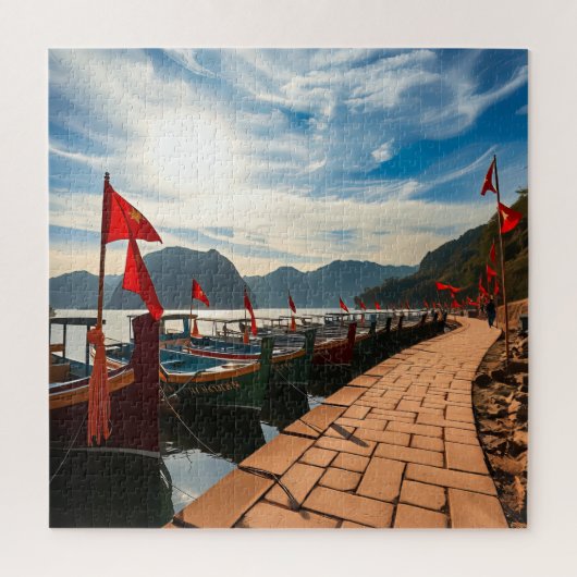Traditionelle Holzboote Puzzle (Vertikal)