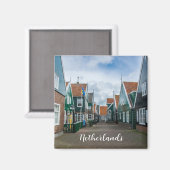Traditionelle Holzhäuser in Marken Magnet (Vorderseite/Rückseite)