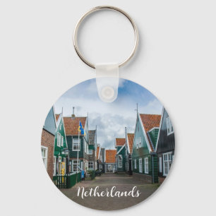 Traditionelle Holzhäuser in Marken Schlüsselanhänger