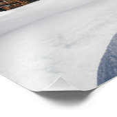 Traditionelle Holzhütten im Schnee Fotodruck (Ecke)