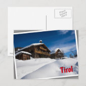 Traditionelle Holzhütten im Schnee in Tirol Postkarte (Vorne/Hinten)