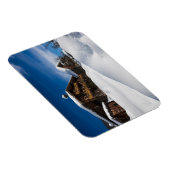 Traditionelle Holzhütten im Schnee Magnet (Rechte Seite)