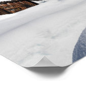 Traditionelle Holzhütten im Schnee Poster (Ecke)