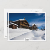 Traditionelle Holzhütten im Schnee Postkarte (Vorne/Hinten)
