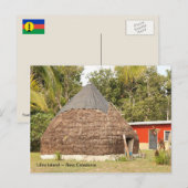 Traditionelle Hütte, Insel Lifou, Neukaledonien Postkarte (Vorne/Hinten)