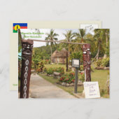 Traditionelle Hütten, Lifou Insel, Neu-Kaledonien Postkarte (Vorne/Hinten)