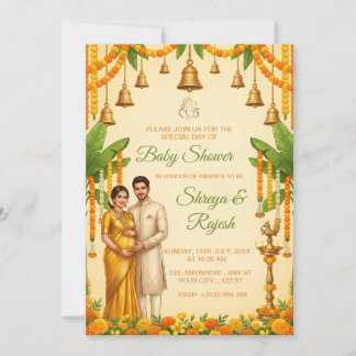 Traditionelle indische Babyshower-Einladungskarte Einladung