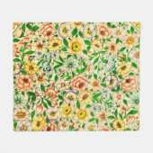 Traditionelle indische Blumenmuster Fleecedecke (Vorderseite (Horizontal))