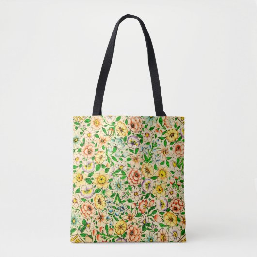 Traditionelle indische Blumenmuster Tasche (Vorderseite)
