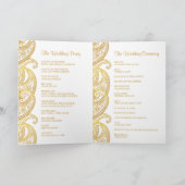 Traditionelle indische Hochzeit mit Gold Paisley Programm (Innenseite)