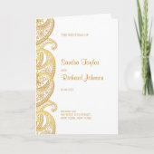 Traditionelle indische Hochzeit mit Gold Paisley Programm (Vorderseite)